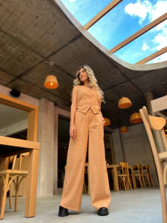 PANTALONA AURORA LINHO AMENDOA - comprar online