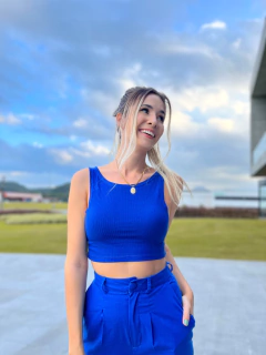Imagem do TOP CANELADO LÍRIO AZUL ROYAL