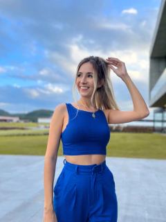 TOP CANELADO LÍRIO AZUL ROYAL - loja online