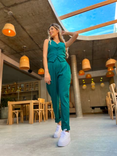 CALÇA AURORA LINHO VERDE PETRÓLEO - SUNNY SOUL