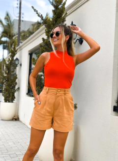 SHORTS AURORA LINHO AMÊNDOA - SUNNY SOUL