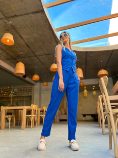 CALÇA AURORA LINHO AZUL ROYAL