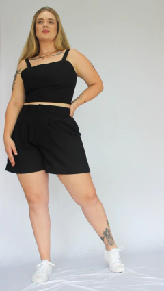 SHORTS AURORA LINHO PRETO