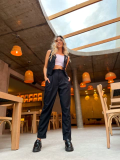 CALÇA AURORA LINHO PRETA