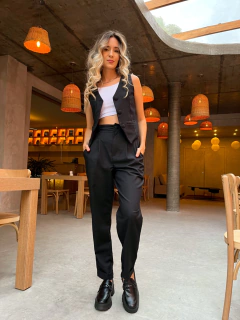 CALÇA AURORA LINHO PRETA - SUNNY SOUL