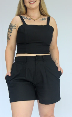 SHORTS AURORA LINHO PRETO - loja online