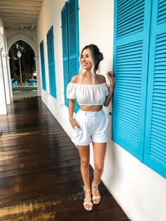 CROPPED RADIANTE BRANCO TEXTURIZADO - loja online