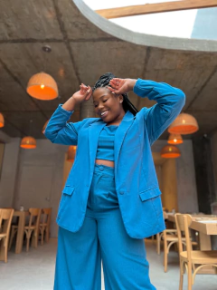 BLAZER VENEZA LINHO AZUL ÍNDIGO - comprar online