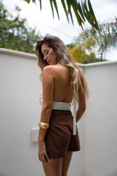 Imagem do SHORTS ÁUREA LINHO MARROM