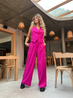 PANTALONA AURORA LINHO FRAMBOESA - loja online