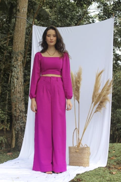 PANTALONA AURORA LINHO FRAMBOESA - loja online