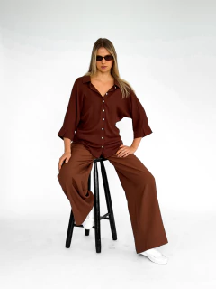 CAMISA FRESCOR VISCOLINHO MARROM