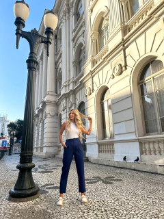 CALÇA AURORA LINHO MARINHO - comprar online