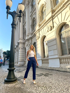 CALÇA AURORA LINHO MARINHO - loja online