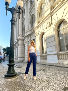 CALÇA AURORA LINHO MARINHO - comprar online