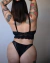 Conjunto de Calcinha Tanga em Microtule e Renda e Sutiã Top Zu Preto - comprar online