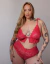 Conjunto Sutiã Top Triângulo E Calcinha Calesson Em Renda Floral Lavinia Vermelho