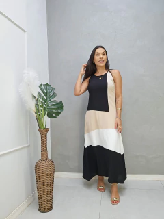 Vestido Tricolor Longo - Exclusiva Store