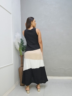 Vestido Tricolor Longo - loja online