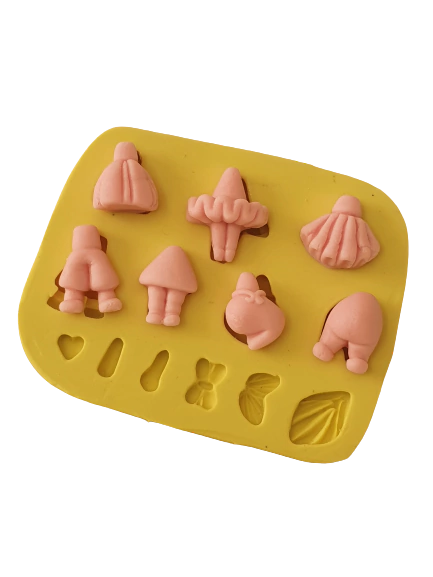 Molde de silicone Corpinhos Meninas - apliques - kit criativo cod 2331
