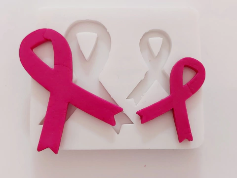 Molde de Silicone Outubro Rosa - lacinhos