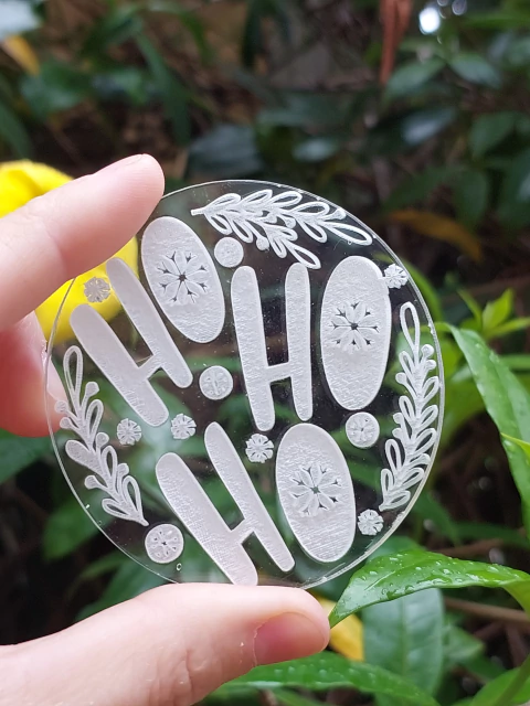 Placa de acrilico - Hohoho Natal