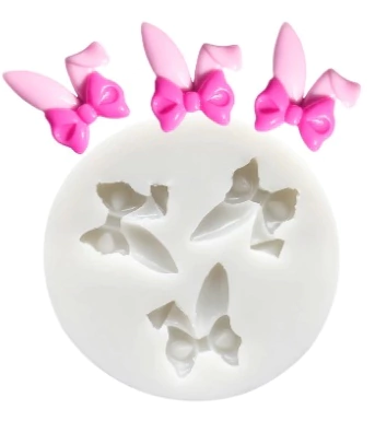 molde de silicone cod 2737 orelhinhas com laço