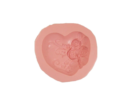 Molde de silicone - Sabonete coração com rosas