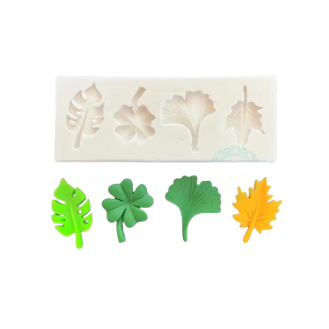 Molde de silicone cod 2726 folhas diferentes