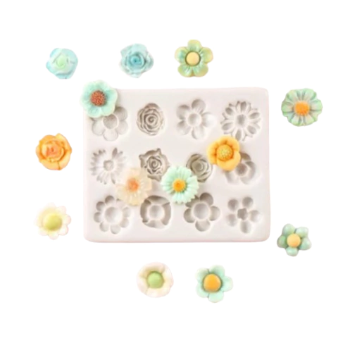 Molde de silicone cod 2682 flores primavera