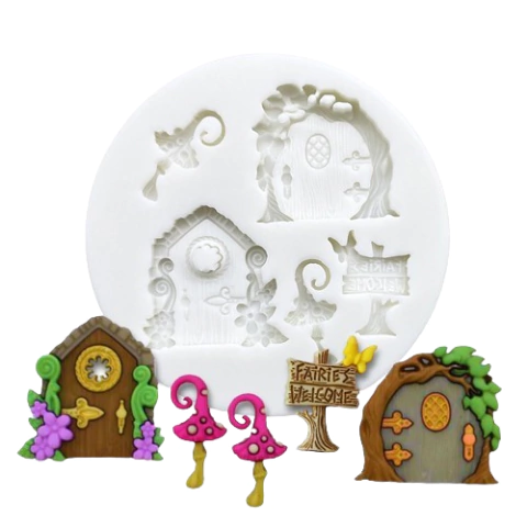 Molde de silicone cod 2695 casa de fadas