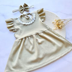 VESTIDO LISO CON VINCHA - comprar online