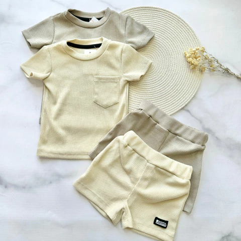 CONJUNTO REMERA Y SHORT WAFFLE - comprar online