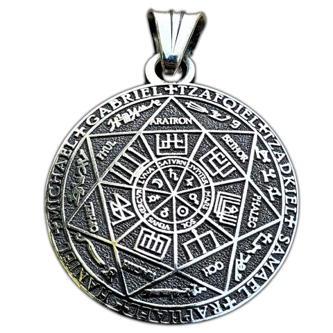 Dije Sello Siete Arcángeles Salomón en Plata 925 con relieves - comprar online