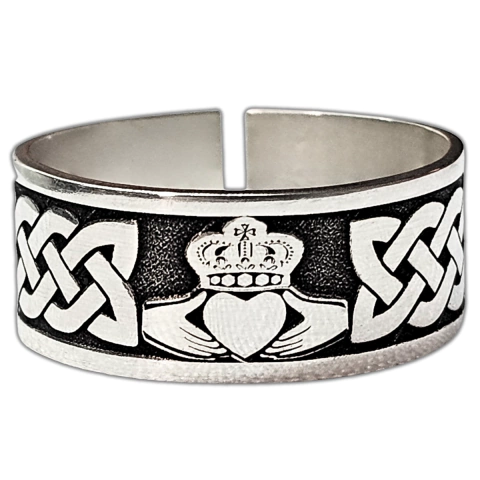 Anillo Claddagh Celta Carril en Plata 925 Regulable - comprar online