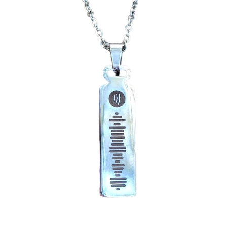 Collar personalizado con canción de Spotify grabada en Acero Quirúrgico
