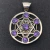 Dije Cubo De Metatron 3D 7 Chakras con piedras.