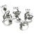 Conjunto Set de 4 Anillos Florales en Plata 925 - tienda online