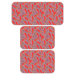 Kit Tapetes de Cozinha Pimentas - 3 peças