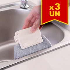 Kit 3 Escova de Limpeza Multiuso ideal para cantos e Janelas