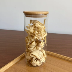 Kit 3 Potes Herméticos Vidro Tampa Bambu 25 x 10 cm 1800ml - comprar online