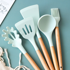 Kit 12 Utensílios de Cozinha em silicone e cabo de madeira Cozinha Completa - La Criativa | Loja De Presentes Criativos, Utilidades Domésticas, Produtos Para Casa