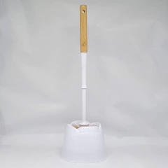 Escova Sanitária Limpa Vaso Privada Banheiro Cabo Bambú - comprar online
