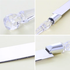 Kit Faca e Espátula para Bolo em Acrílico e Aço Inox na internet