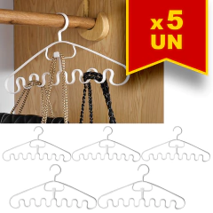 Kit 5 Cabides Ondulados para Acessórios Diversos