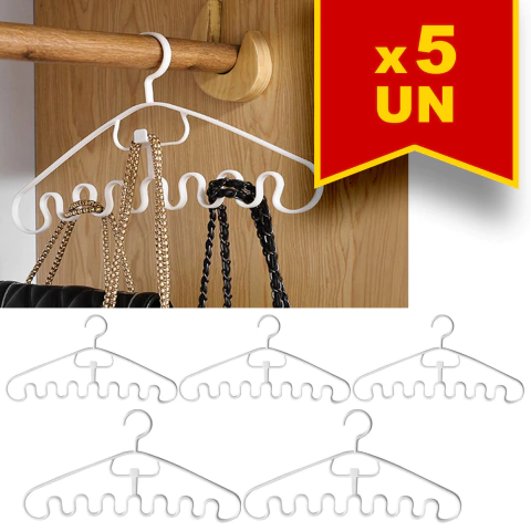 Kit 5 Cabides Ondulados para Acessórios Diversos