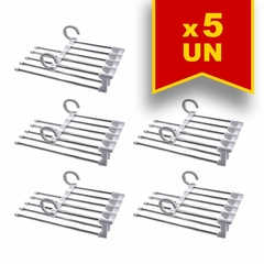 Kit 5 Cabide para Calças Múltiplo Aço Inox 5 espaços - comprar online