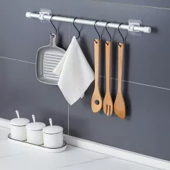 Imagem do Kit 10 Suportes Adesivos para varão de cortina multiuso