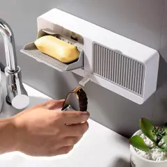 Saboneteira Dupla Gaveta com Drenagem e gancho retrátil na internet