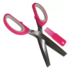 Imagem do Tesoura Corta e Pica Para Temperos Ervas Saladas 5 Lâminas